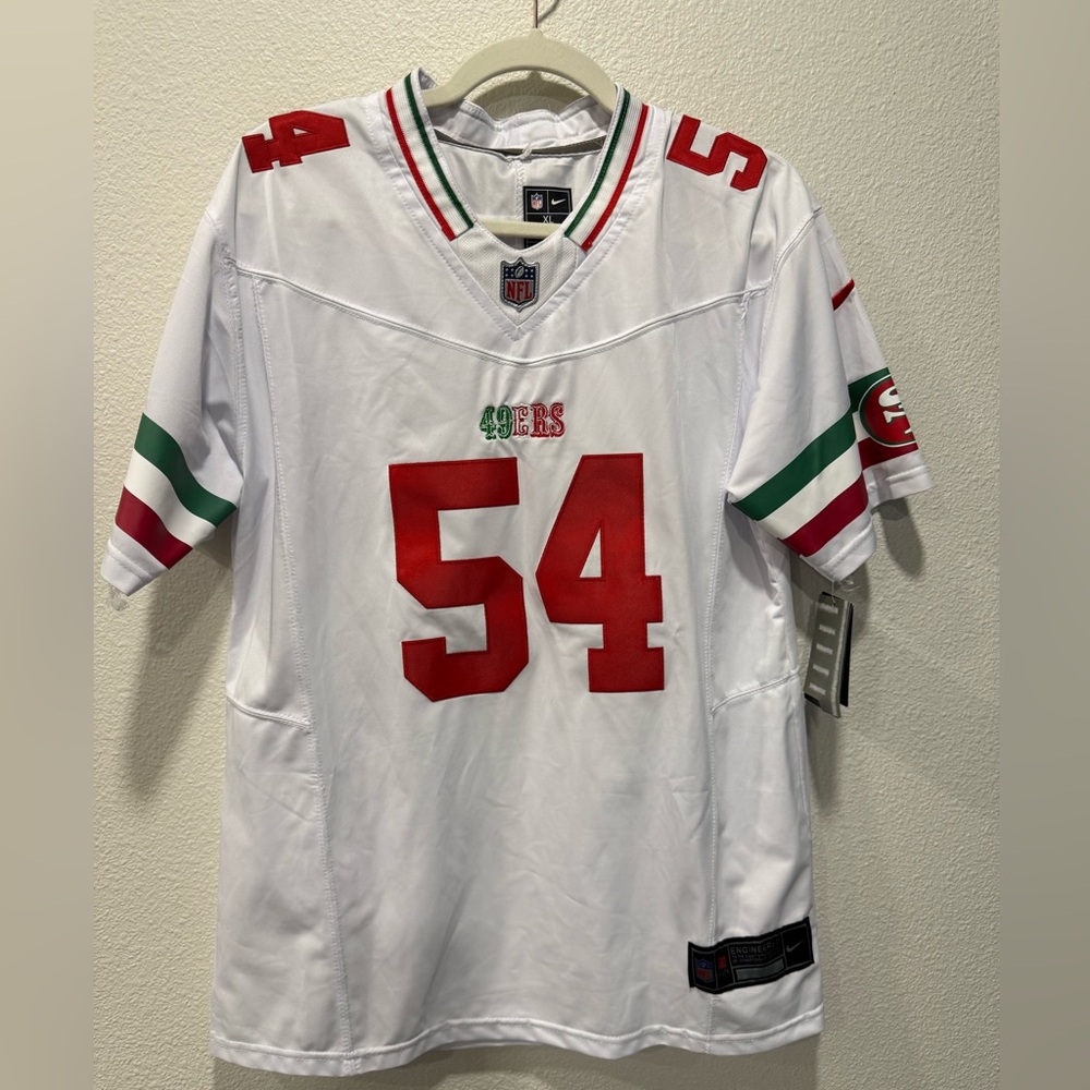 NFL 49ers White Jersey with Red and Green Accents #44 Warner